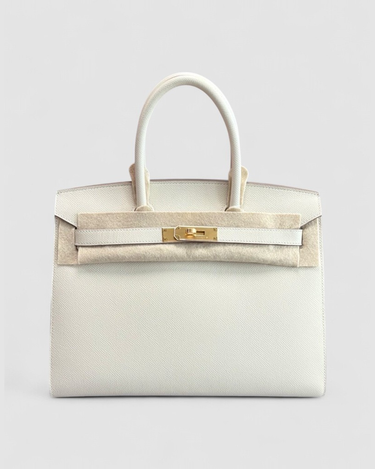 Hermes Birkin 30 Craie Epsom Sellier Gold Hardware front view