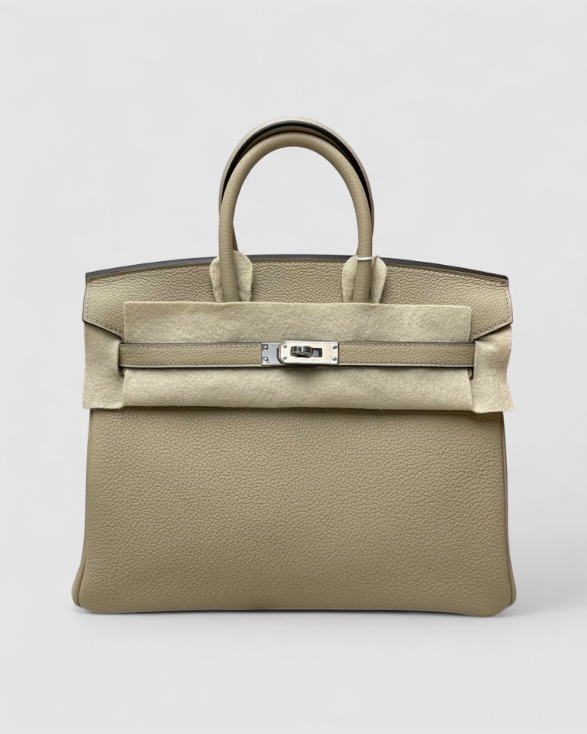Hermes Birkin 25 Verso Trench / Bougainvillier Togo Palladium Hardware front view