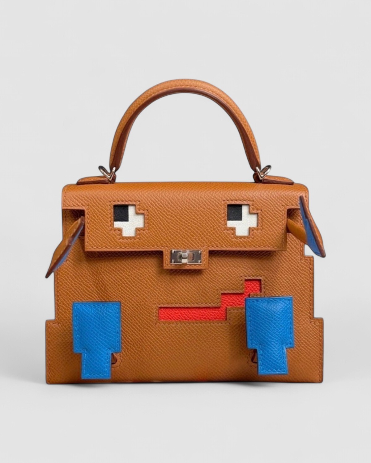 Hermes Kelly Doll Picto Gold Epsom Palladium Hardware front view