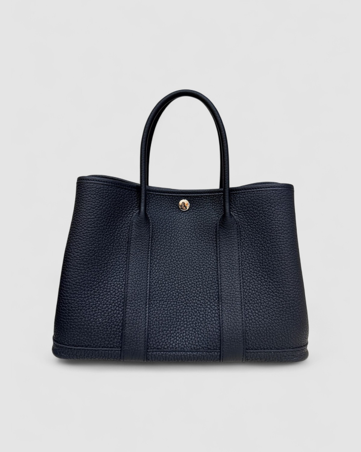 Hermes Garden Party 30 Black Negonda Palladium Hardware front view